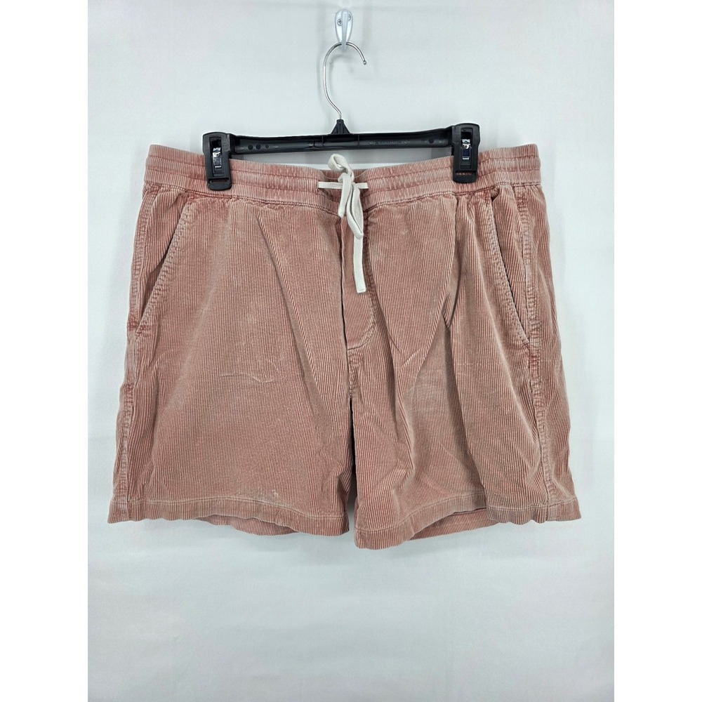 Marine Layer Mens Corduroy Shorts Large Dusty Rose Pink Elastic Waist Drawstring